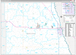 Grand Forks County Wall Map Premium Style 2026